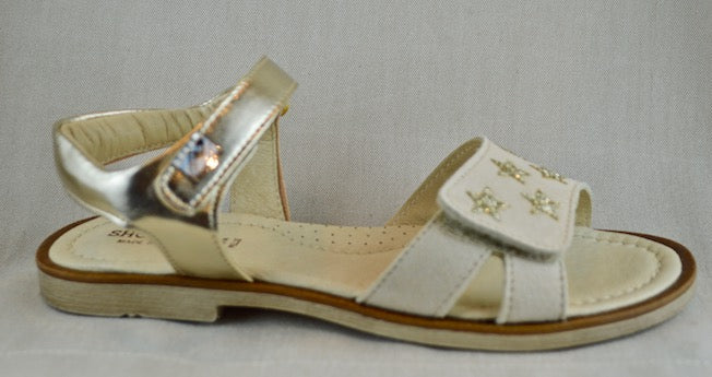 SHOES 76 sandalo velcri con stelle in due colori