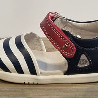 BOBUX striped leather ballerina with velcro