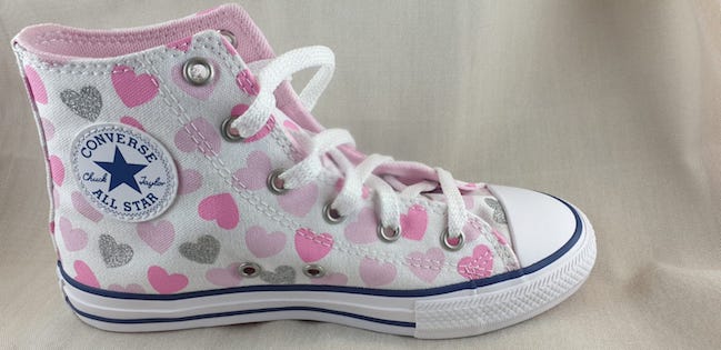 CONVERSE All STAR pink heart laces